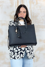 Borsa in saffiano media LIU JO - Nero
