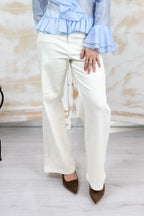 Pantalone in gabardina stretch trombetta EMME - BIANCO LANA TINTO IN CAPO