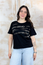 T-shirt con applicazioni LIU JO - Nero LiuJo studs