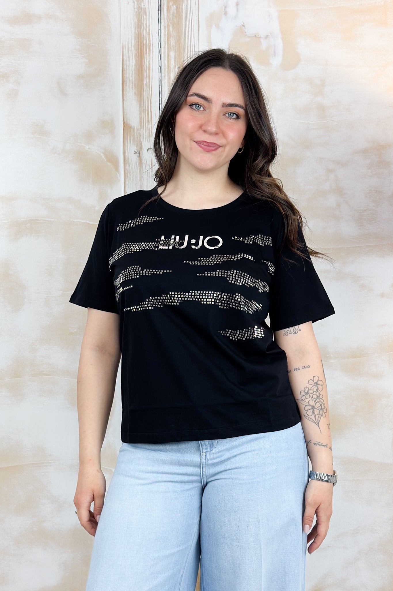 T-shirt con applicazioni LIU JO - Nero LiuJo studs