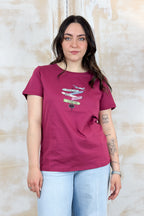 T-shirt con totem sul davanti LIU JO - Scarlet/city
