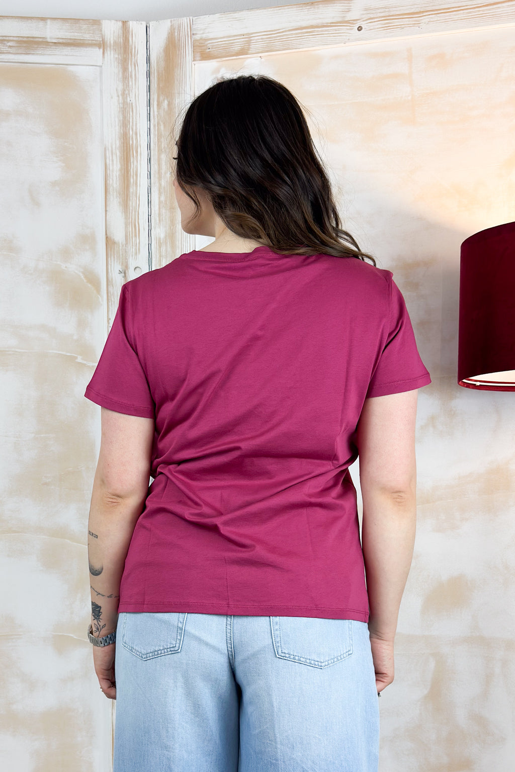 T-shirt con totem sul davanti LIU JO - Scarlet/city