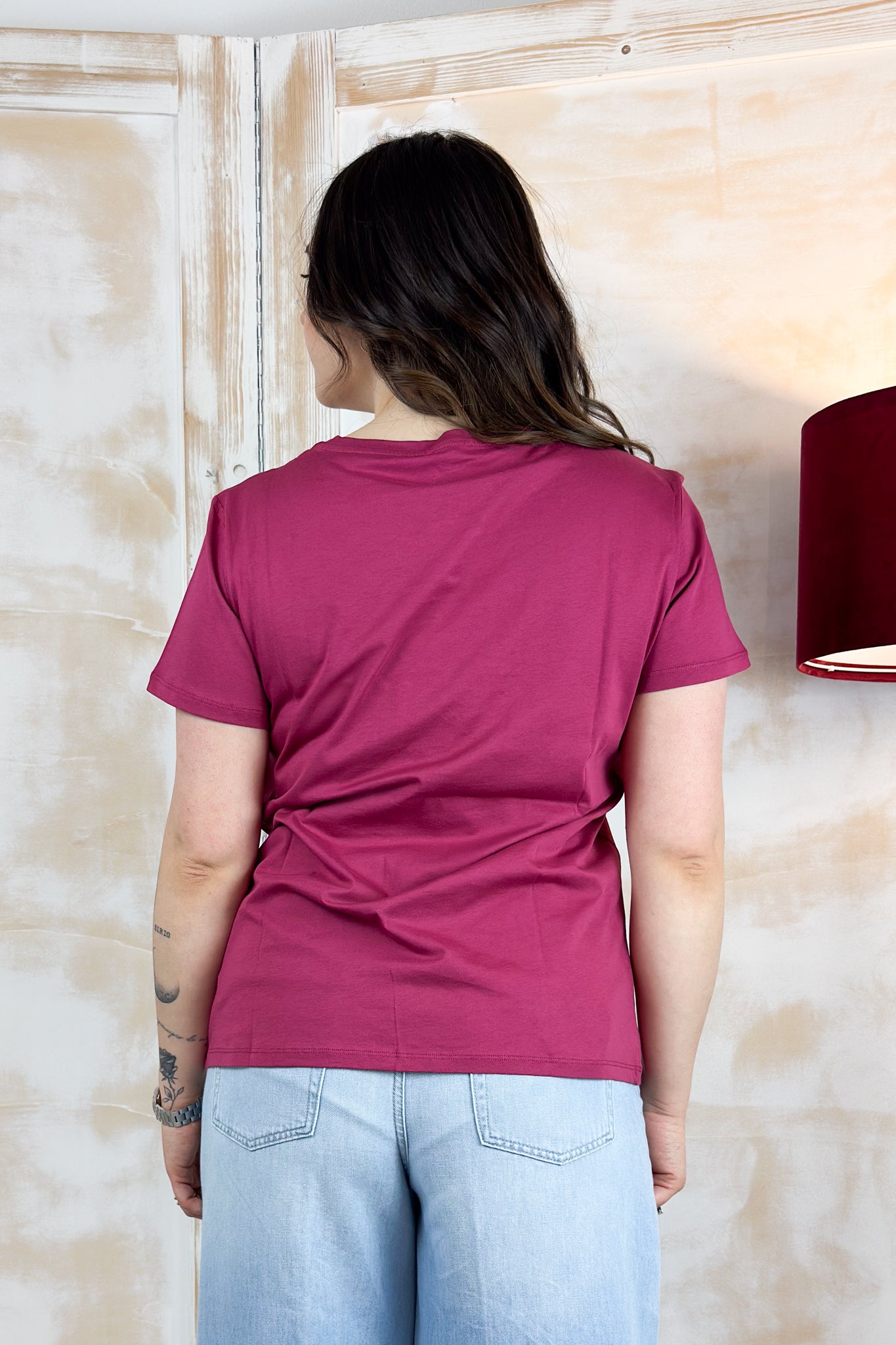 T-shirt con totem sul davanti LIU JO - Scarlet/city