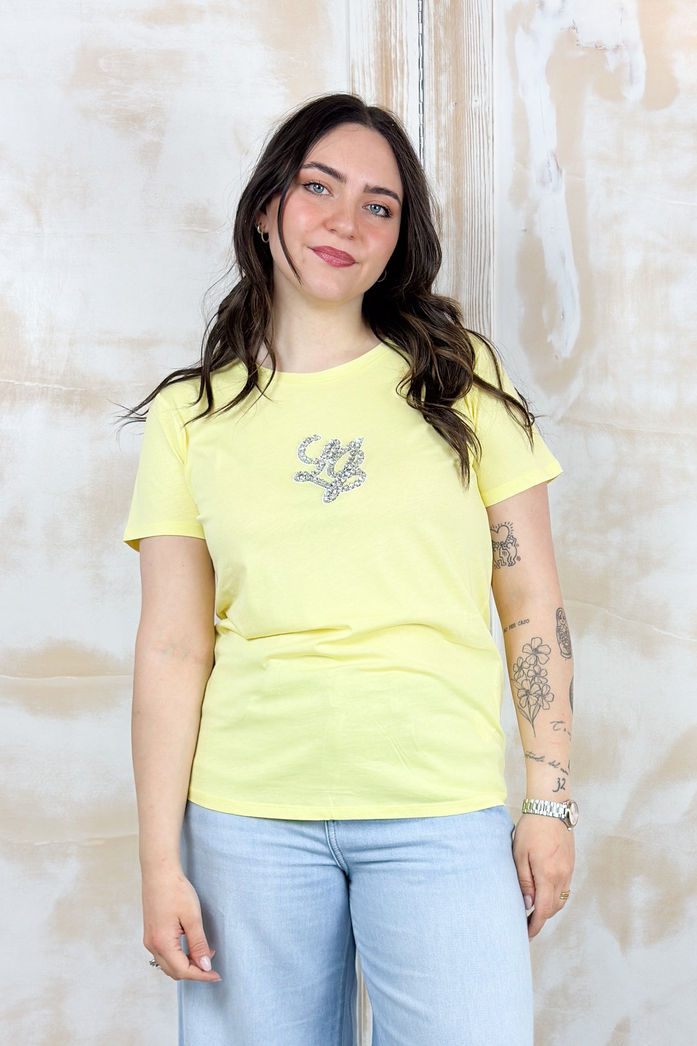 T-Shirt con logo strass LIU JO - Jasmine/lj