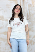 T-Shirt girocollo con logo fantasia LIU JO - Wh.milk/liujo fl.bro