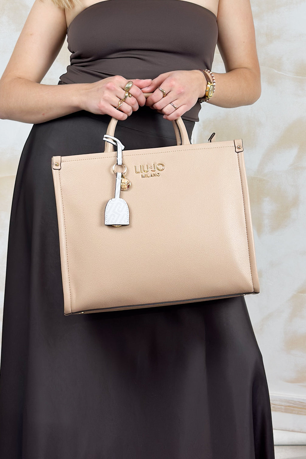 Borsa a mano quadrata media LIU JO - Dark Cipria