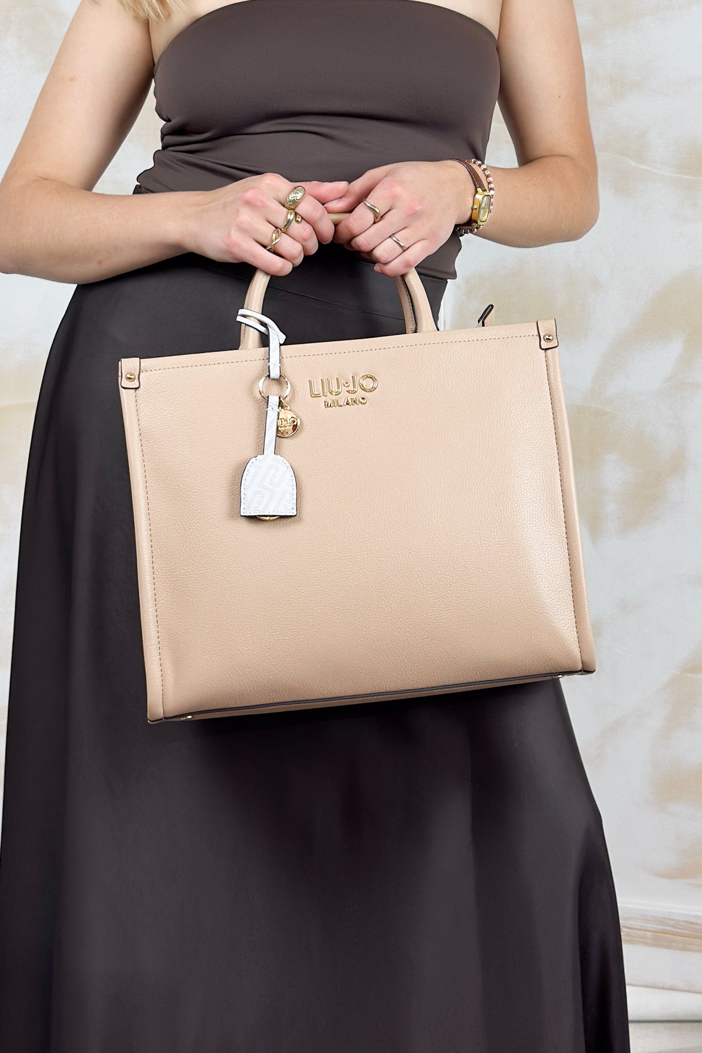 Borsa a mano quadrata media LIU JO - Dark Cipria