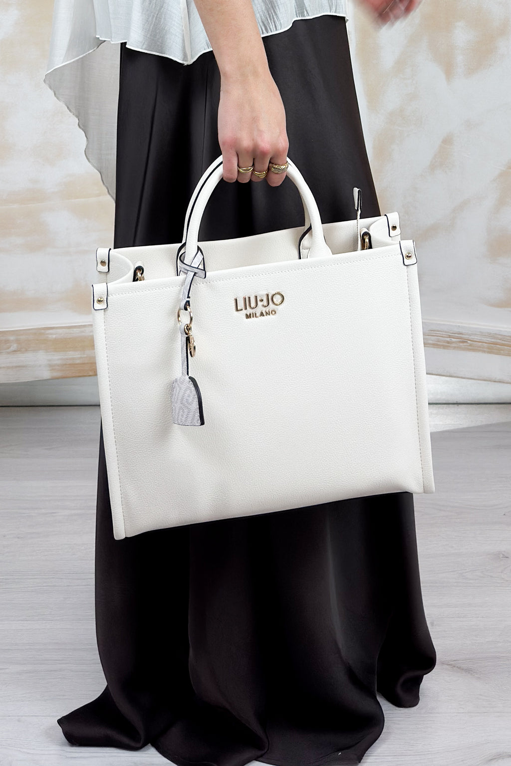 Borsa a mano quadrata media LIU JO - Cream