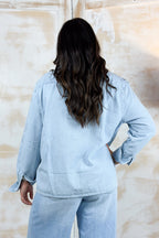 Camicia in denim con pizzo LIU JO - Den.Blue lt.lace was