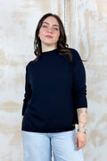 Maglia scollo a barca in filo di viscosa KAOS - BLU