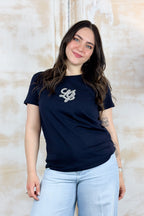 T-Shirt con logo strass LIU JO - Nt.blue sky/lj