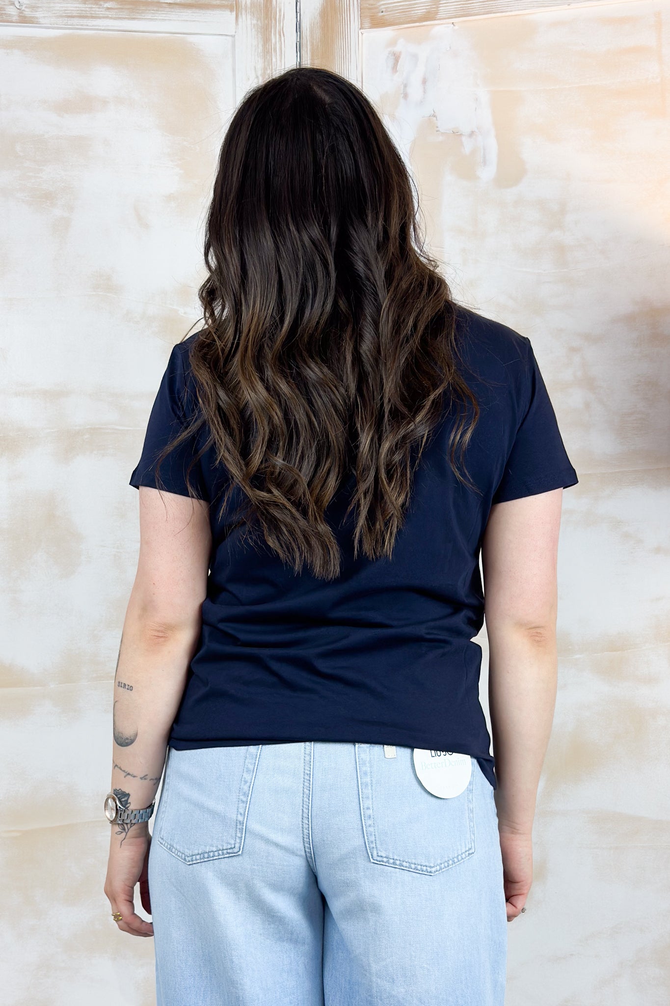 T-Shirt con logo strass LIU JO - Nt.blue sky/lj