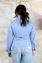 Camicia con colletto ricamato - B.ott/l.blue stripes