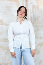 Camicia con colletto ricamato - Bianco ottico