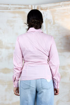 Camicia con colletto ricamato - Pink powder