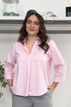 Blusa a polo in popeline di cotone EMME