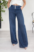 Jeans palazzo con cascata di strass LIU JO