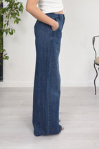 Jeans palazzo con cascata di strass LIU JO
