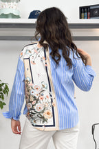 Camicia a righe con inserto floreale LIU JO