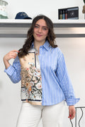 Camicia a righe con inserto floreale LIU JO