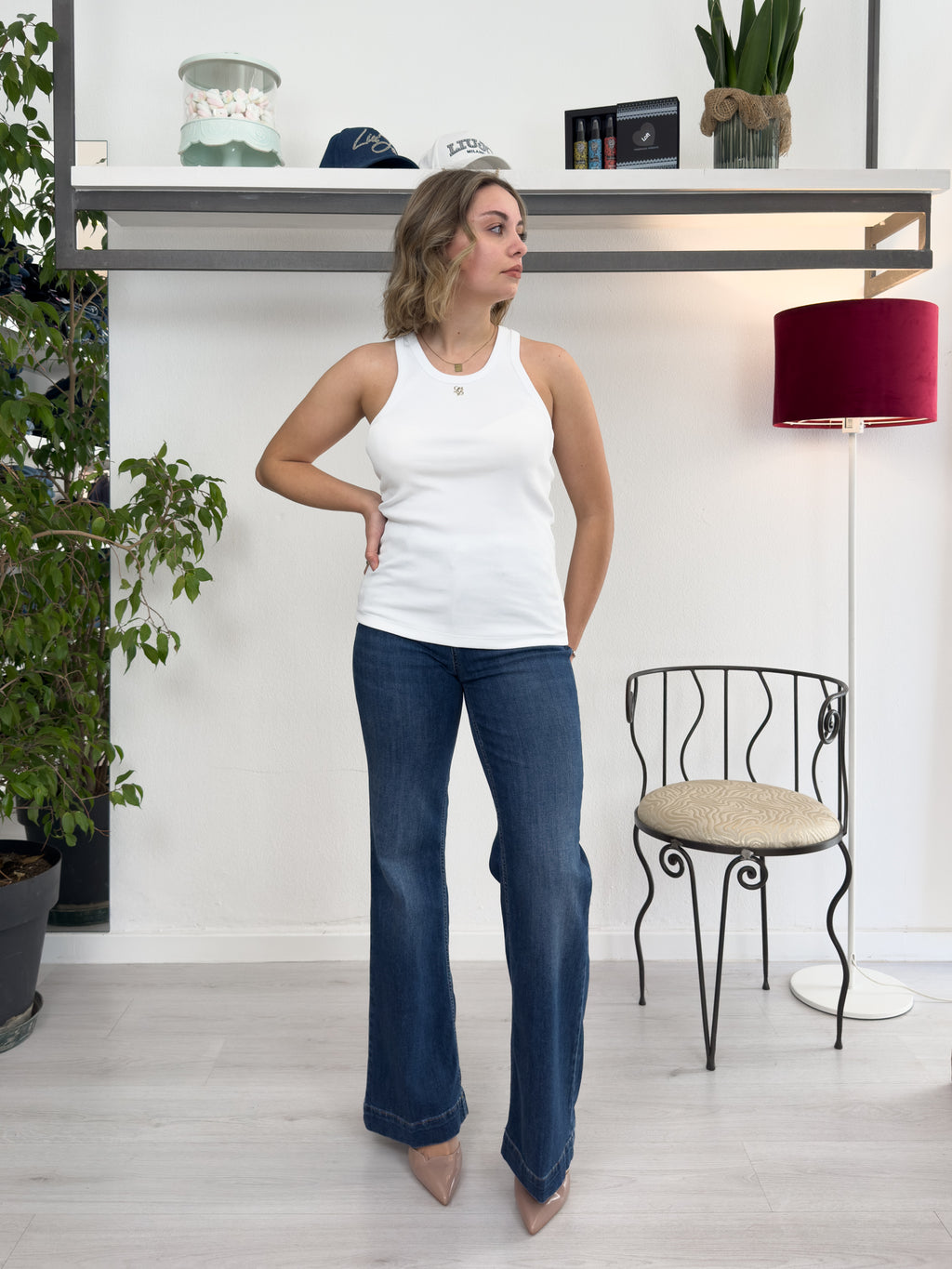 Top canotta con mini logo LIU JO