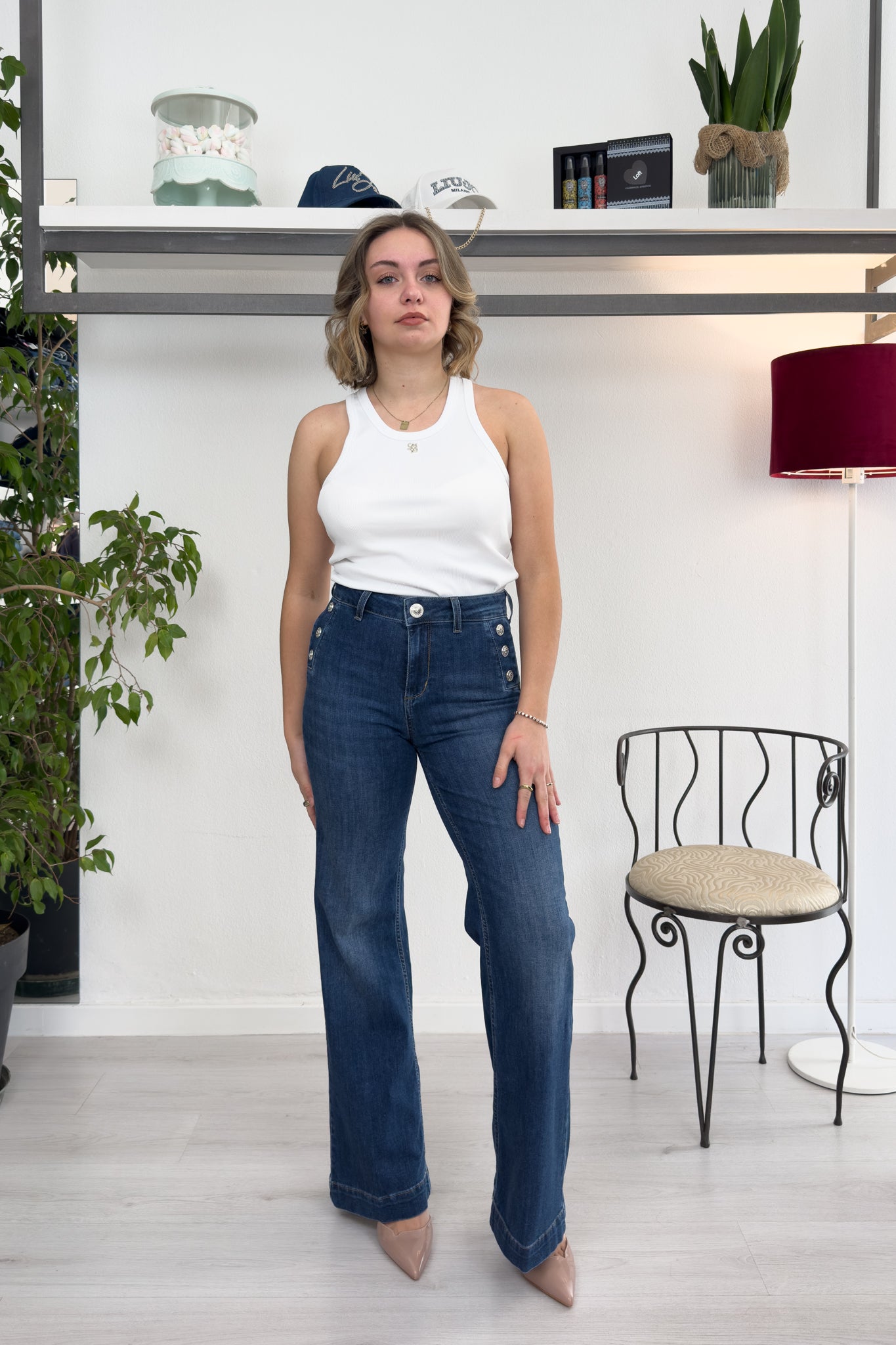 Top canotta con mini logo LIU JO