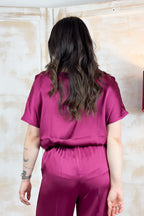 Blusa in raso over EMME - Ciclamino