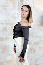 Body-Top con rouche EMME - Testa di moro