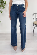 Jeans flare a vita alta con bottoni LIU JO