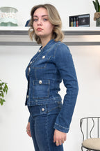 Giacca in denim con bottoni logati LIU JO