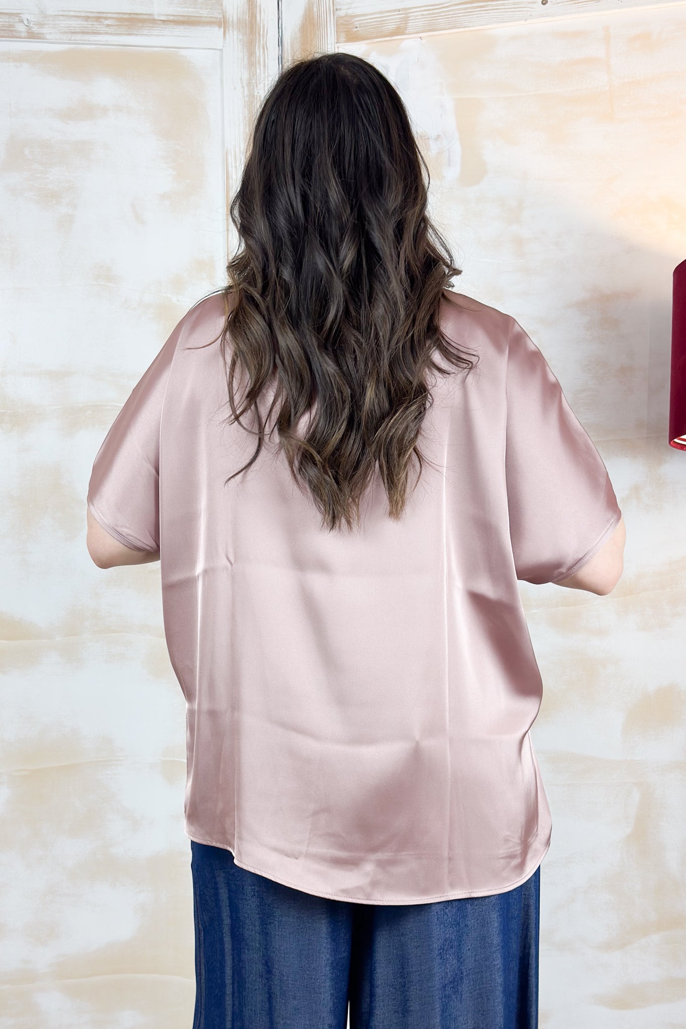 Blusa in raso over EMME - Malva