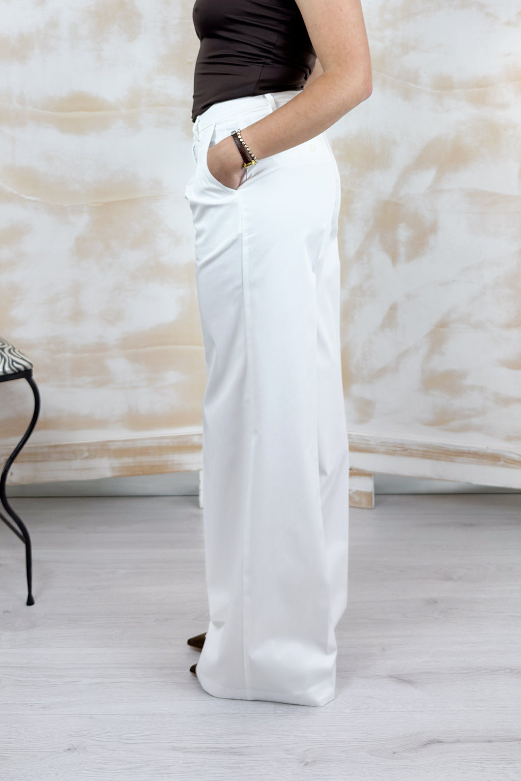Pantalone straight MANILA GRACE - Bianco ottico