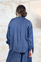 Camicia in chambray con colletto gioiello LIU JO
