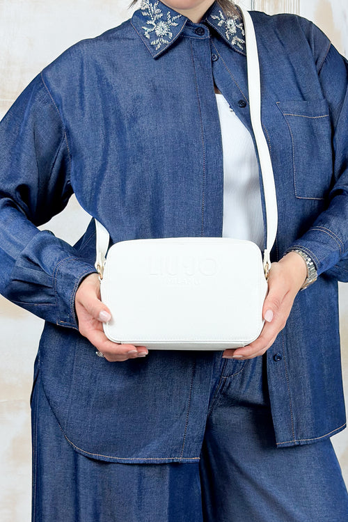 Borsa a tracolla piccola in saffiano LIU JO - Cream