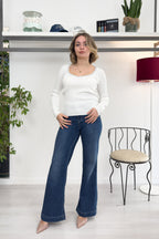 Maglia scollo a V con borchie LIU JO