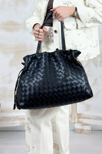 Borsa "Ricci" grande intrecciata LIU JO - Black