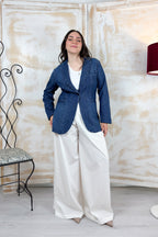 Camicia in denim con pizzo LIU JO - Den.Blue lt.lace was