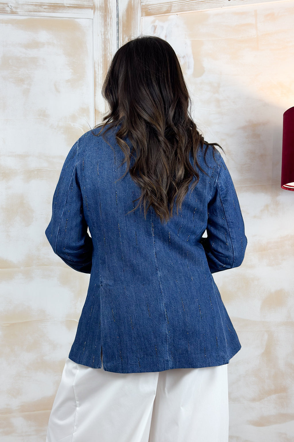 Camicia in denim con pizzo LIU JO - Den.Blue lt.lace was