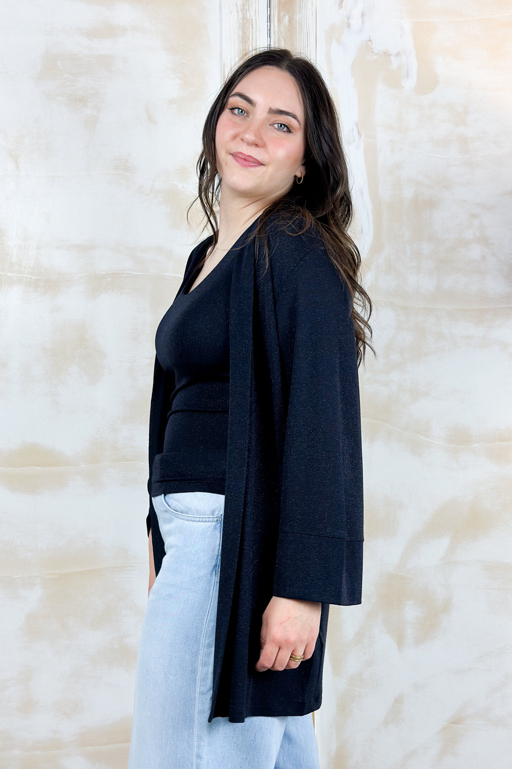 Cardigan e canotta in jersey lurex EMME - Blu