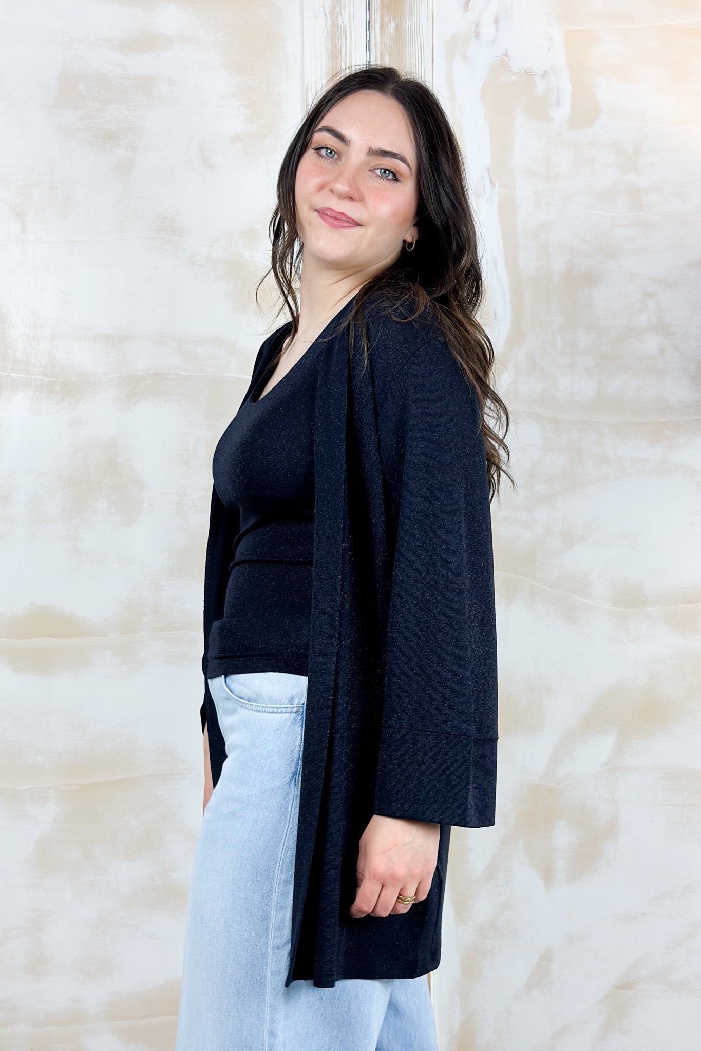 Cardigan e canotta in jersey lurex EMME - Blu
