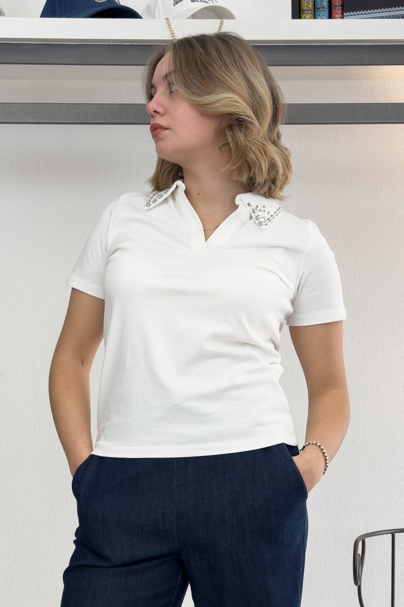 Polo con applicazioni sul collo EMME