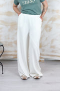 Pantaloni flare in scuba LIU JO - White milk