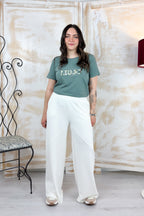 Pantaloni flare in scuba LIU JO - White milk