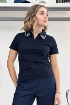 Polo con applicazioni sul collo EMME