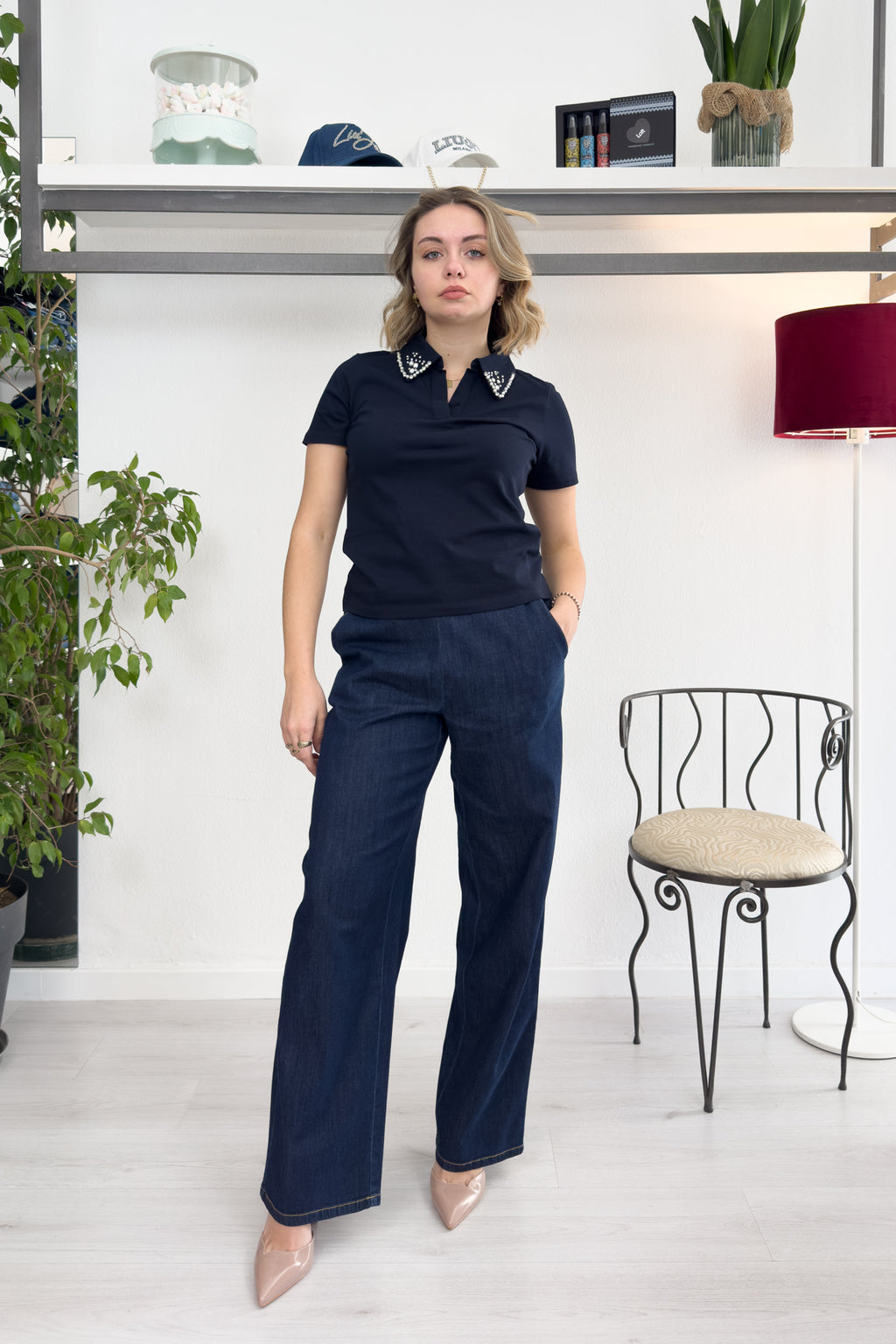 Polo con applicazioni sul collo EMME