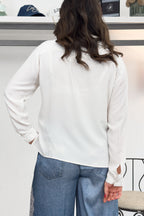 Blusa a polo in misto seta EMME