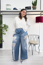 Blusa a polo in misto seta EMME