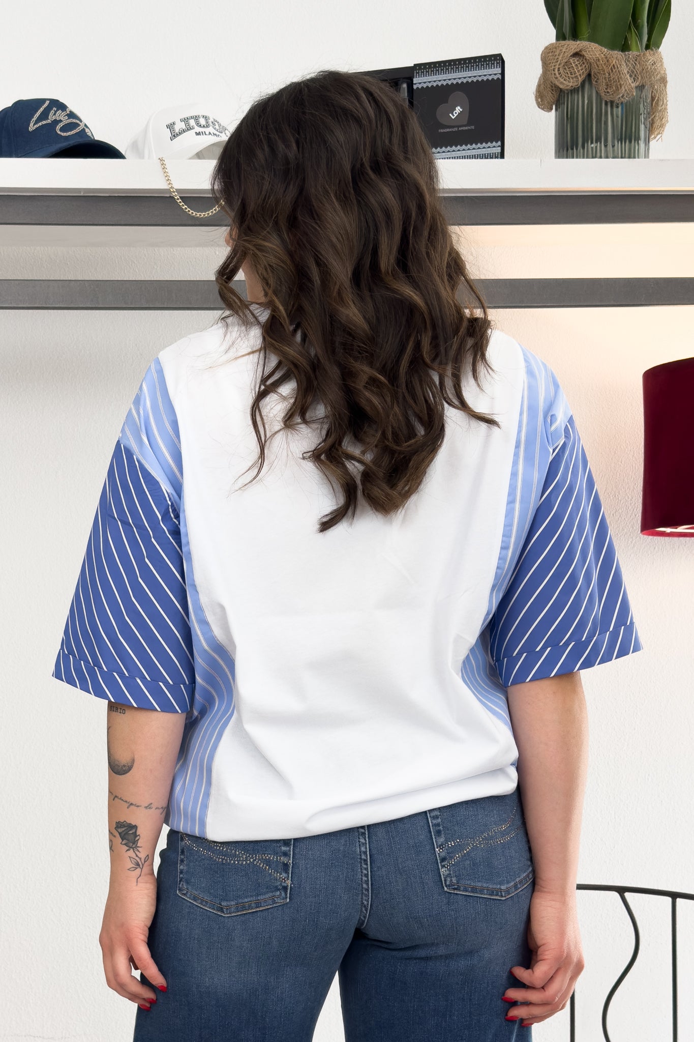 T-SHIRT con maniche in popeline Over LIU JO