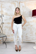 Pantalone skinny con ricamo sangallo LIU JO - Bianco