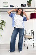 T-SHIRT con maniche in popeline Over LIU JO